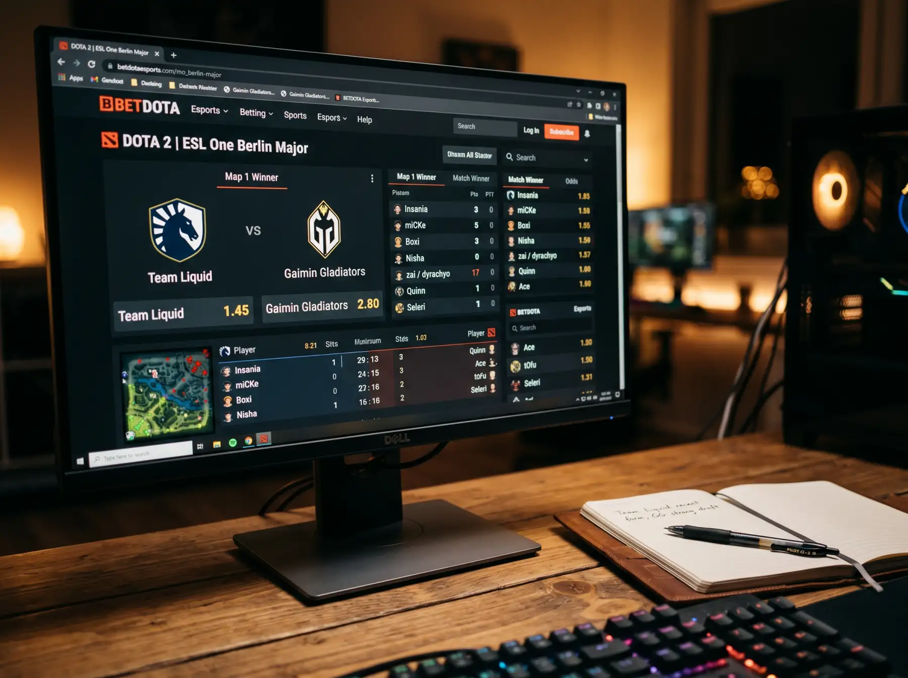 Explicación visual de los formatos de cuotas en apuestas de Dota 2: decimal, fraccional y americana
